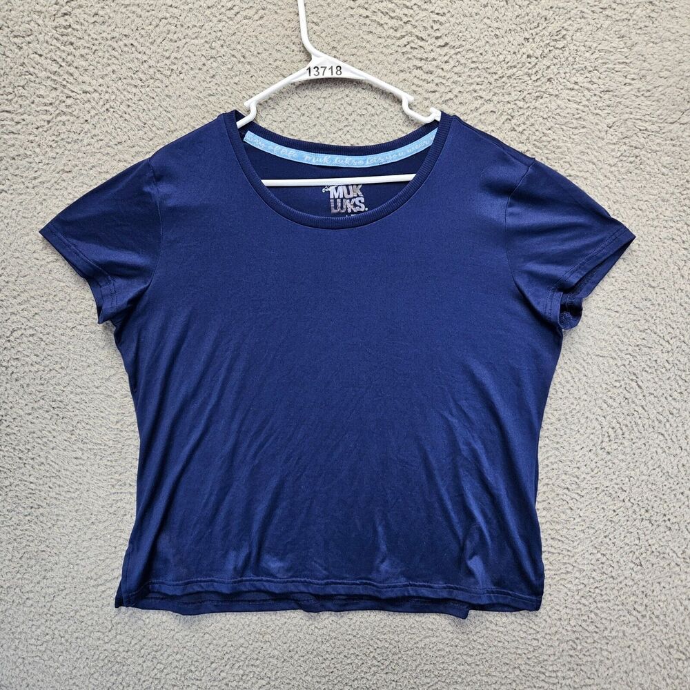The Muk Luks T-Shirt Womens Size Large Blue Short Sleeve Crewneck